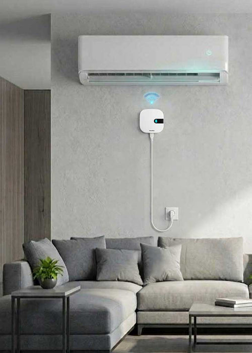 Mounting a Sensibo device on the wall next to a split AC